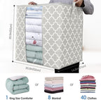 WISELIFE Storage Bags 6 Pack/100L Large Blanket Clothes Organization and Storage Containers for Comforters,Bedding, Foldable 