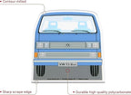 BRISA VW Collection - Volkswagen Polycarbonate Ice Scraper Windshield Scraper Snow Remover Winter Car Accessory in T3 Bus Vanagon Design (Front/Blue)