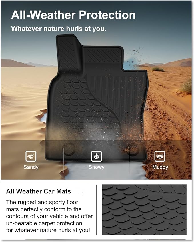 KIWI MASTER Floor Mats for 2018-2024 Toyota Camry, OEM Replacement ‎PT908-03180-20, Custom Fit All Weather Car Mats, Heavy Duty TPE Floor Liners, Front & Rear 2 Row, Black