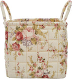 Boho Fabric Storage Basket, Large Capacity Laundry Basket, 12.2'' x 10.23'' x 10.23'' Collapsible Laundry Hamper with Easy Ca