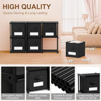 Geelin 6 Cube Storage Organizer with Fabric Bins and Labels 11 Inch, Fabric Collapsible Cubby Clothes Storage Drawer Dresser 