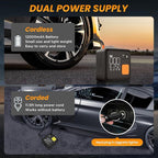 Portable Tire Inflator, 150PSI Fast & Cordless Air Compressor for Car Tires, Heavy Duty Portable Air Pump with LED Light, Digital Gauge, Auto Shut Off for Bikes, Motorcycles, Inflatables