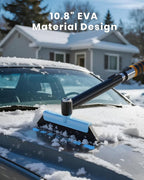 helloleiboo 43.7" Extendable Ice Scrapers for Car Windshield for 12 Adjustable Length Settings with Foam Grip and 360° Pivoting Brush Head Detachable Snow Brush for Truck SUV(Blue)