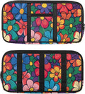 Car Sun Visor Organizer,Hippie Flower Multi-Pocket Car Truck SUV Storage Pouch Holder Elastic Bands Universal Fit Document Holder for Registration