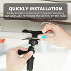 Car Sun Visor Mount for Insta360 X5 X4 X3, Car Mount Inside Holder with Phone Clip for DJI Osmo Pocket 3/360 Action 5 Pro 4 3/Xtra Muse, Go-Pro POV Mount Vlog/Video Smartphone Accessories