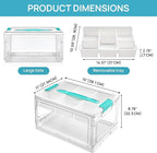 Vtopmart 24 QT Clear Plastic Craft Organizers and Storage Box with Removable Trays and Dividers,Art Supply Organizers and Sto