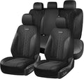 Coverado Car Seat Covers 5 Seats, Seat Covers Full Set, Mesh Breathable Seat Protectors, 5-Piece Spill-Proof Black Automotive
