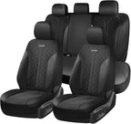 Coverado Car Seat Covers 5 Seats, Seat Covers Full Set, Mesh Breathable Seat Protectors, 5-Piece Spill-Proof Black Automotive