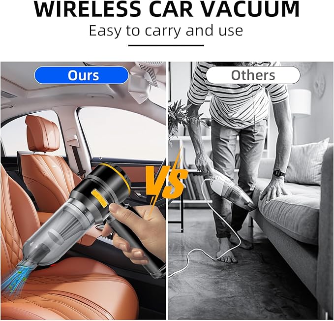 Car Vacuum Cleaner High Power - 22000PA Portable Cars Vacuum 4 in 1 Compressed Air Duster & Air Blower & Pump Hand Held Vacuu