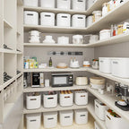 8 Pack White Storage Bins with Lids for Shelves, White Storage Containers with Lids for Organizing, Storage Box with Handle, 