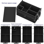 EPAuto Car Trunk Organizer with Adjustable Multi Compartment, Removal Lid and Securing Straps, Black