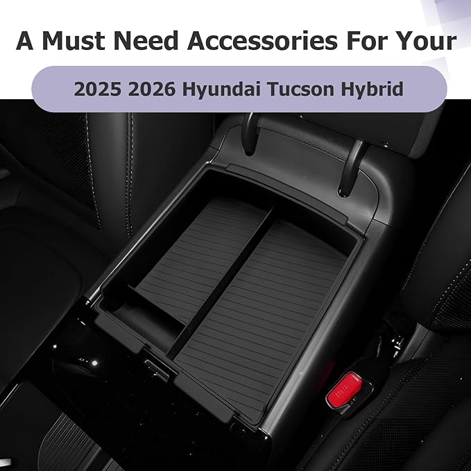 Center Console Organizer Compatible with 2025 2026 Hyundai Tucson Limited Hybrid/Tucson Plug-in Hybrid Accessories Storage Box Compartment Tray - ONLY Fit with Electronic Shift 2-Pack[NOT FOR SE/SEL]