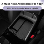 Center Console Organizer Compatible with 2025 2026 Hyundai Tucson Limited Hybrid/Tucson Plug-in Hybrid Accessories Storage Box Compartment Tray - ONLY Fit with Electronic Shift 2-Pack[NOT FOR SE/SEL]