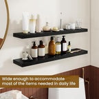 Dreamland 36Inch Floating Shelves for Wall, Rustic Wooden Black Floating Shelves for Bathroom|Bedroom|Kitchen, Deep Wall Moun