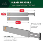Bamboo Drawer Dividers Organizers, Adjustable Drawer Separator Splitters, 17–22 Inches Expandable Drawer Divider Organizer fo