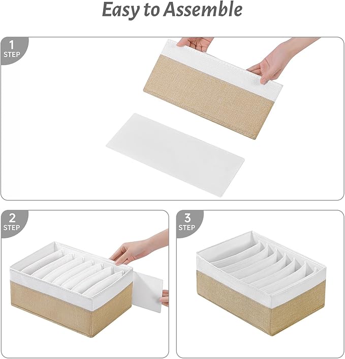 4 Packs T-shirt Drawer Organizers for Clothing,8 Grids Compartment Wardrobe Storage Box, Washable Clothes Organizer for Folde