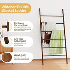 Delywh 6-Tier Wide Double Blanket Ladder Wood, Rustic Decorative Towel Rack for Big Blanket, Towel, Quilt, Clothes, Freestand