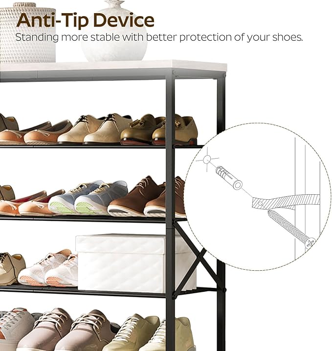 YATINEY 10 Tier Shoe Rack, Large Capacity Shoe Storage Organizer Holds 40 Pairs, Sturdy and Stable, for Entryway, Hallway, Cl