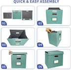 2 Pack Hanging File Folder Box with Lid, Durable Letter Size Filing Storage Box, Sturdy Magazine File Holder with Cardboard S