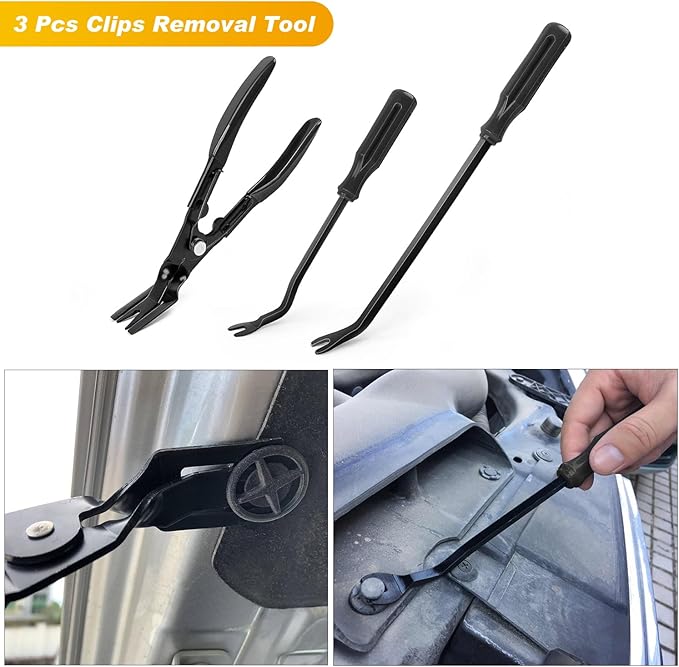 GOOACC 19Pcs Trim Removal Tool Set Panel Fastener Clips Removal Automotive Plastic Upholstery Pliers Removal Install Removal 