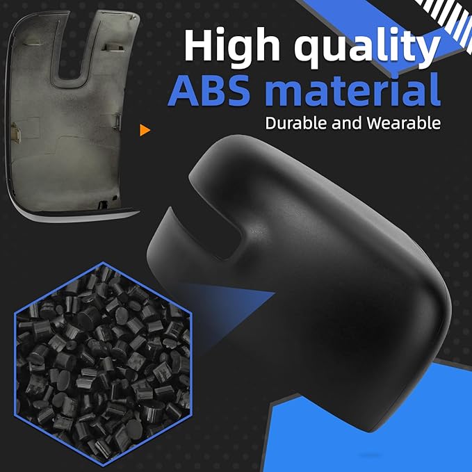 Passenger Side Mirror Cover Replacement for Jeep Renegade 2015 2016 2017 2018 2019 - Right Side Mirror Covers, Rear View Mirrors Cap Accessories With Lamp, Textured