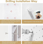 FZK Peg Board,Pegboard 32''*32'', White Pegboard 4pcs and 33 Accessories, Pegboard Wall Organizer, Peg Boards, Peg Boards for