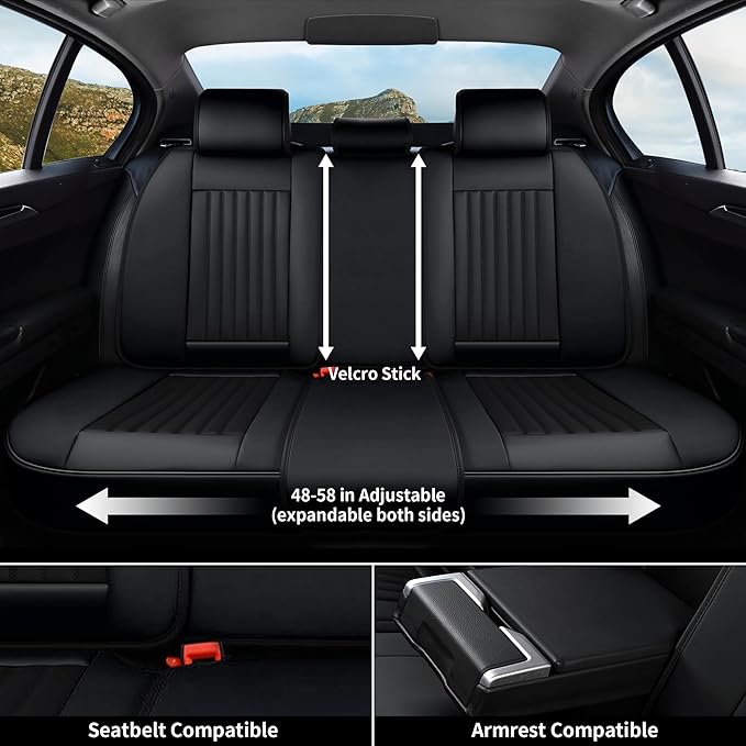 Coverado Seat Covers, Car Seat Covers Front Seats, Car Seat Cover, Car Seat Protector Waterproof, Car Seat Cushion Nappa Leat