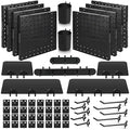 Chunful 58 Pcs Pegboard Organizer Kits Plastic Pegboard Wall Panel Mount Display Accessories Include Storage Boards Buckets a