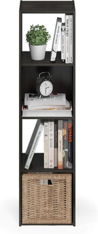 Furinno Pelli Cubic Storage Cabinet, 4x1, Espresso
