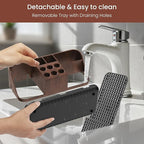 Boperzi Bathroom Counter Organizer for Vanity & Sink Storage: Detachable Electric Toothbrush and Toothpaste Holder, Water Flo