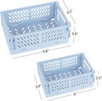 Tixill 2-Pack Mini Foldable Plastic Baskets for Organizing and Storage, Collapsible Storage Crate for Home Kitchen Bedroom Ba