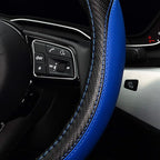 LABBYWAY Microfiber Leather Auto Car Steering Wheel Cover, Universal Fit 15 Inch Anti-Slip Wheel Protector, Blue