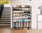 MISSLO 4 Tier Long Shoe Organizer for Closet Shoe Rack for Bedroom Closet Floor Shoe Shelf for Entryway Storage Stackable Wid