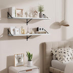 Floating Shelves for Wall,40" Wall Mounted Shelves Set of 2,Long Wood Floating Shelves,Hanging Wide Display & Storage Shelf w