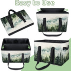 Reusable Grocery Bags Heavy Duty Shopping Bags Foldable Large Tote Bags with Long Handles & Hard Bottom
