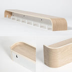 Kazai. Wall-Mounted Coat Rack 'Toke' - Modern Design Coat Rack with Hidden Wall Hooks - Solid Wood Veneer Panel Coat Hanger -