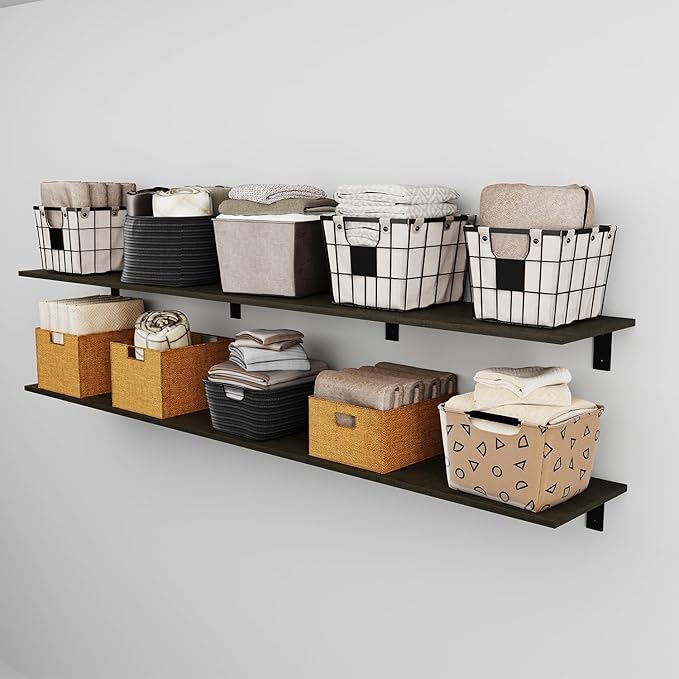 Floating Shelf Board for Wall 5/8" – 1 Pack Board Only, No Brackets – 72" L x 12" W x 0.6" T Ash Melamine Wood Floating Shelv