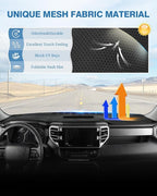 FIILINES Dash Cover for 2022-2026 Toyota Tundra, Dashboard Mat Accessories Dash Cover Sunshade Nonslip Mesh Protector No Glar