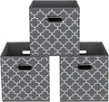 Fabric storage bins Cubes, Fabric Cube Organizer with Handle, Foldable Cube Bins for Cloth or Accessary Storage, 11x11x11, Se