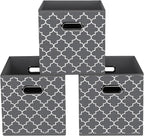 Fabric storage bins Cubes, Fabric Cube Organizer with Handle, Foldable Cube Bins for Cloth or Accessary Storage, 11x11x11, Se