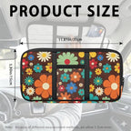 Car Sun Visor Storage Bag,Hippie Flower Design Car Accessories with Zipper Visor Storage Pouch Tactical Panel Adjustable Straps for SUV Truck