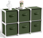 6 Cube Storage Organizer with Shelf Back to School Boxes 11 Inch Toy Storage Bins Closet Organizers Drawers Fabric Dresser fo