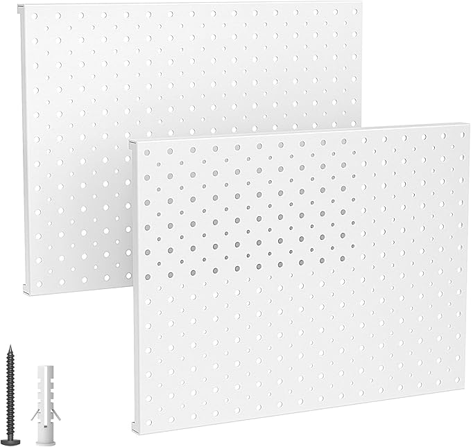 EVERHANGER Metal Pegboard Panels, Heavy Duty Pegboard Wall Organizer, Garage Wall Panels, Tool Storage Organization, 12"X16",