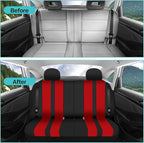FH Group Car Seat Cover Full Set Striking Striped Car Seat Covers with Front Seat Covers and Rear Split Bench, Universal Fit 