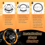 SuperKaKa Car Steering Wheel Cover 2025, Universal Auto PU Cute Breathable Slip-Proof Comfort Imitation Leather Protector Car