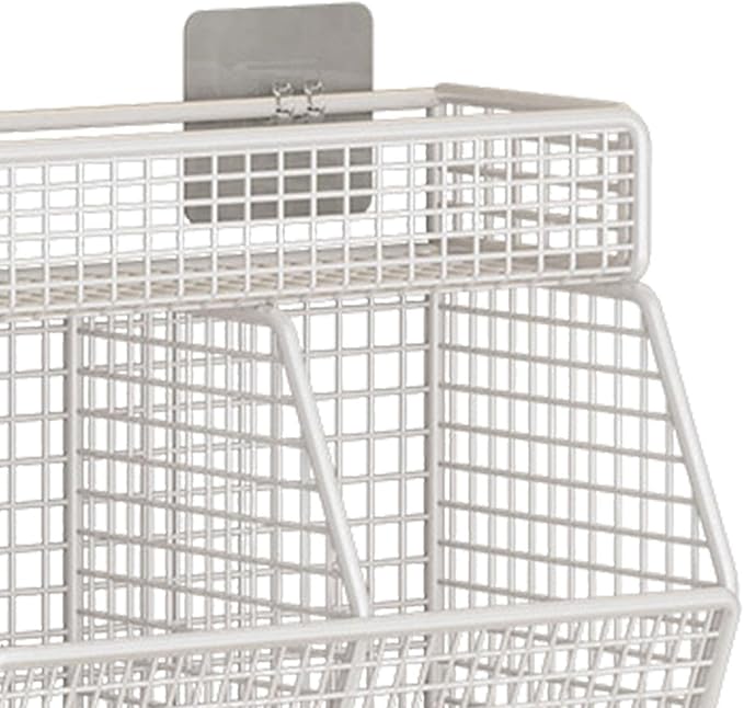 Multifunctional Metal Wire Hanging Basket Wall Organizers Accessory For Kitchen And Living Room With 3 Storage Grids