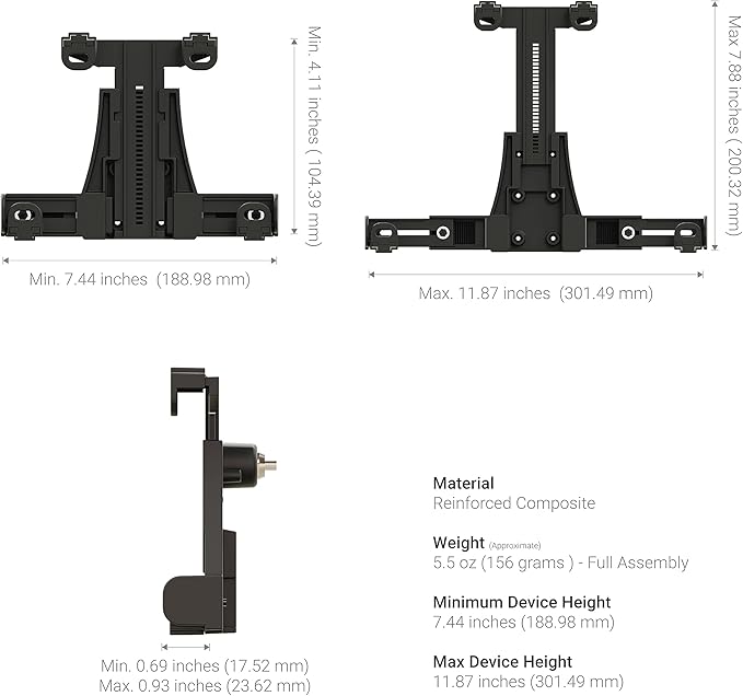 ARKON Mounts LockVise Locking Car Headrest Tablet Mount | Lockable Tablet Holder | Secure | Compatible with iPad, Samsung, Google Tablets Used for Rideshare, Taxi, Uber, & More