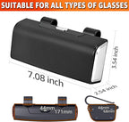 Car Sunglasses Holder for Sun Visor, Button Leather Eyeglass Hanger and Interior Storage Box