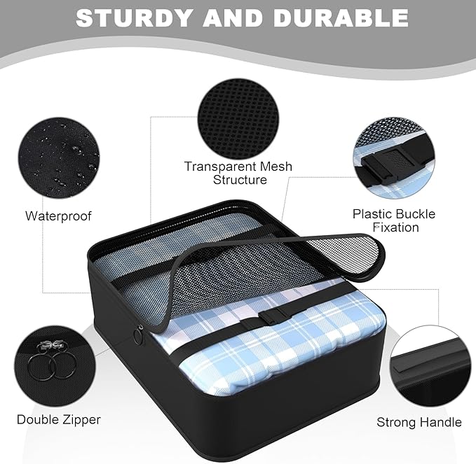 8 Set Packing Cubes for Travel,Suitcase Organizer Bags for Luggage with Shoe & Hanging Toiletry Bag, Vacation Essentials & Ac