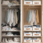 Homsorout Fabric Storage Bins for Organizing - 6 Pack Large Trapezoid Collapsible Storage Bins with Front Handle, Closet Orga